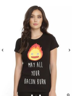 Her Universe Howl’s Moving Castle Black Tee with Calcifer Studio Ghibli shirt